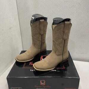 NEW VAQUERO Signature Rodeo Square Toe Boots Tan Leather US Women’s 6